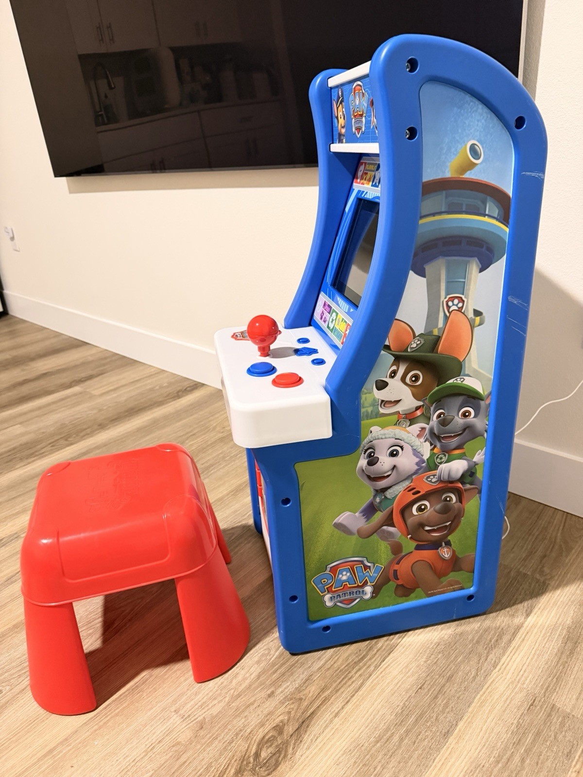 ARCADE 1UP PAW PATROL JR ARCADE GAME W/STOOL – EXCELLENT CONDITION! 🐶🚓🔥