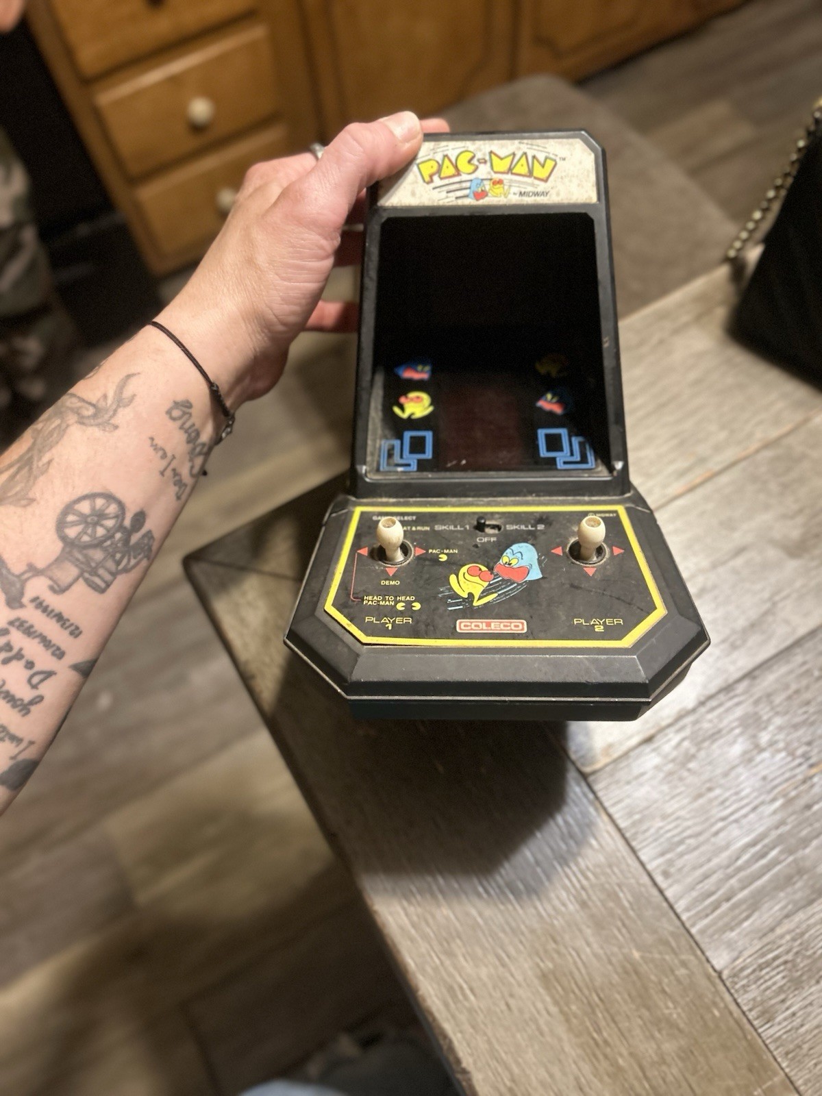 Vintage Coleco PAC-Man Tabletop Mini Arcade Game WORKS