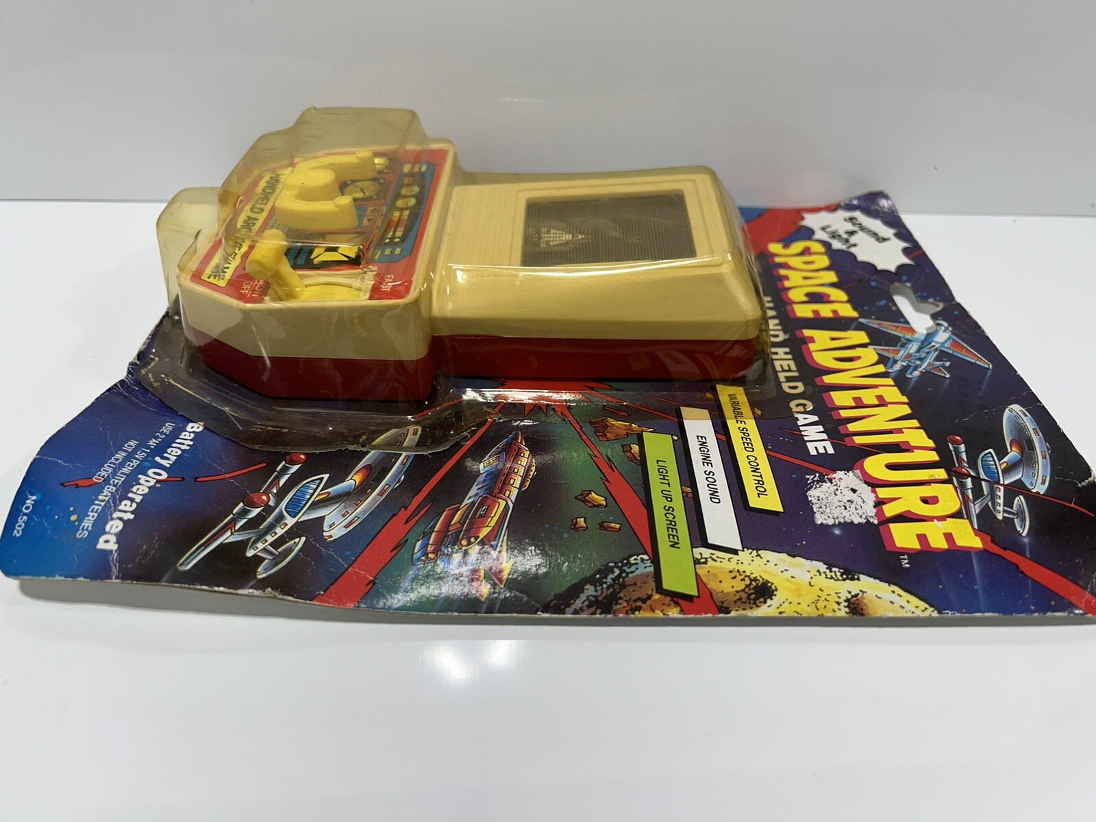 Vintage 1990 Soma Space Adventure Handheld Arcade Game On Damaged Opened Package