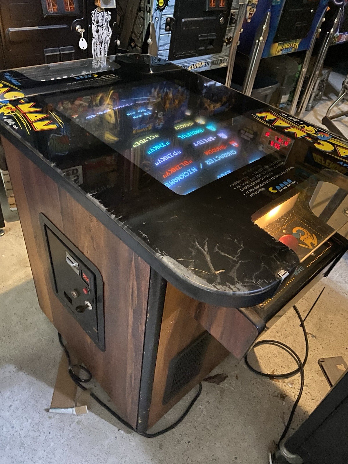 Original Pacman Cocktail Arcade Game From 80’s Works Great