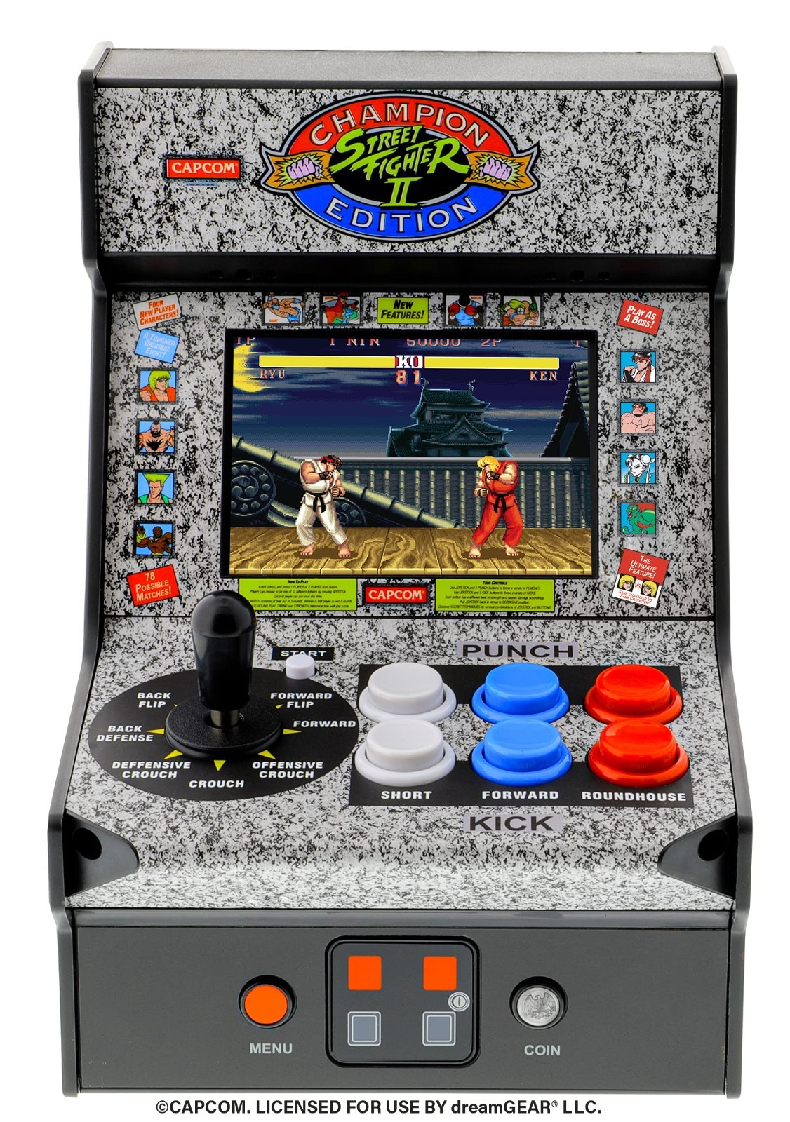 Mini Arcade Machine – Street Fighter 2 Champion Edition Video Game, Retro Gaming