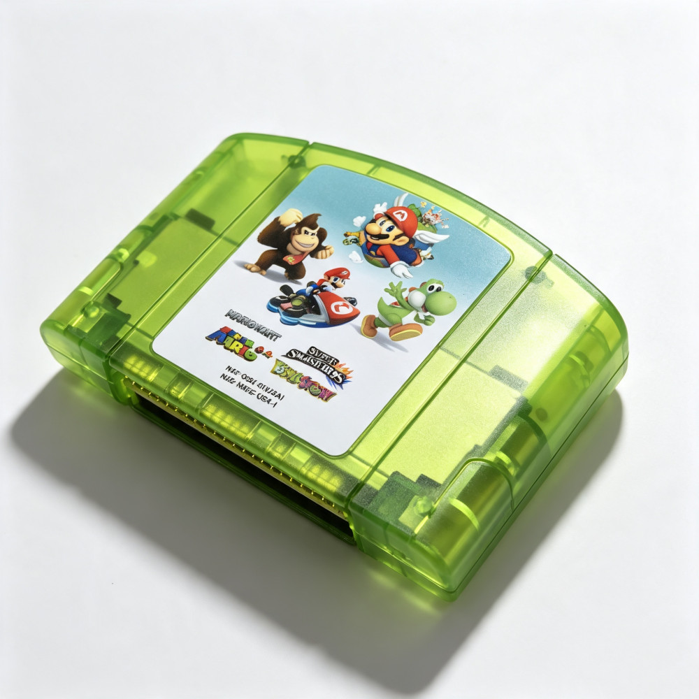 4 in 1 Game Cartridge Super Mario 64 Mario Kart Smash Bros Yoshi Story For N64