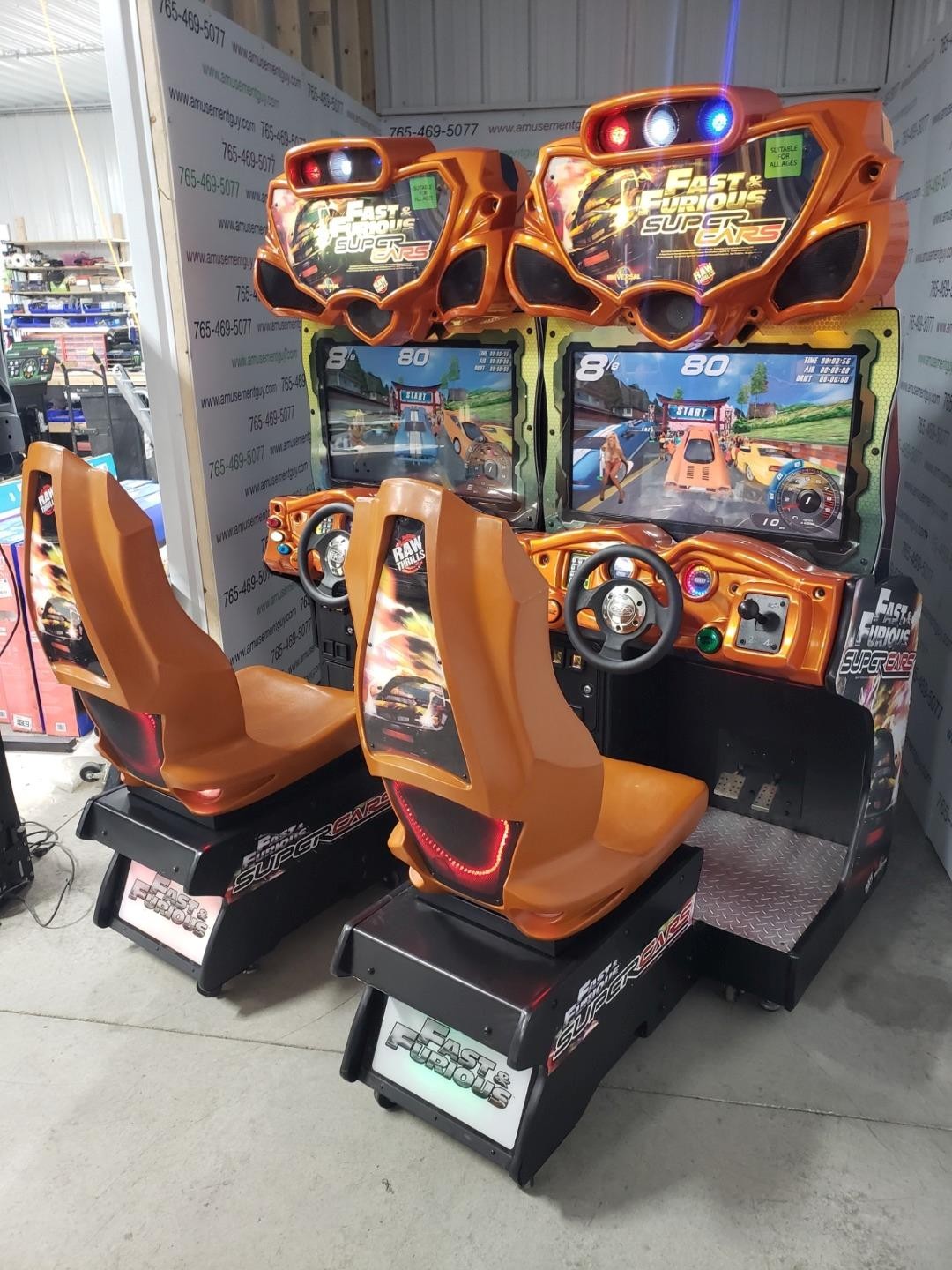 Linked Set Fast & Furious Super Cars by Raw Thrills Sit-Down Driving Arcade Game