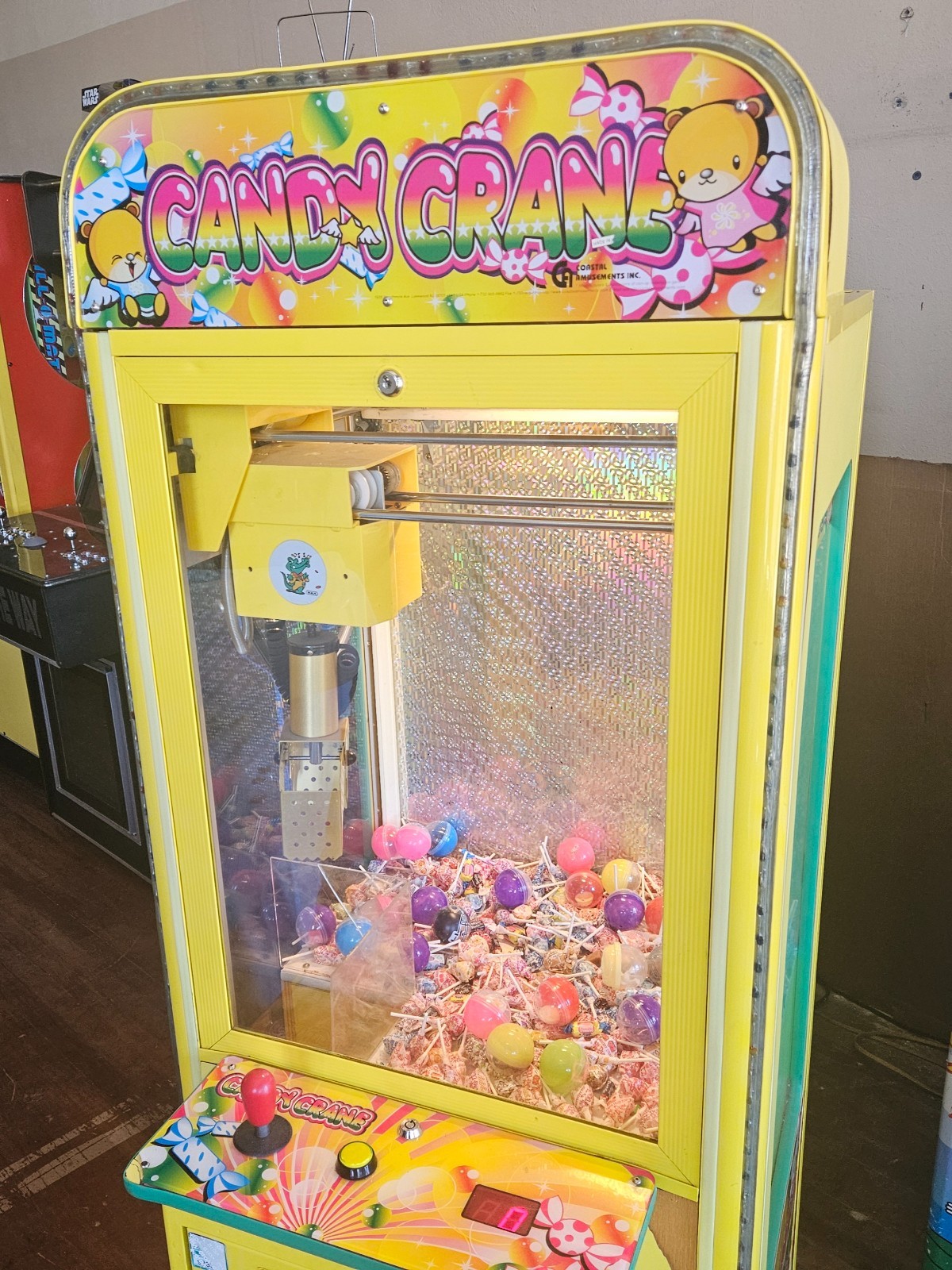 Coastal Amusements CANDY CRANE Arcade Prize Redemption Claw Machine WORKS