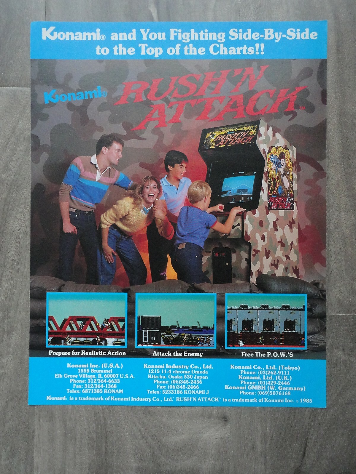 Rustic Attack Video Arcade Machine Flyer Original Konami Brochure