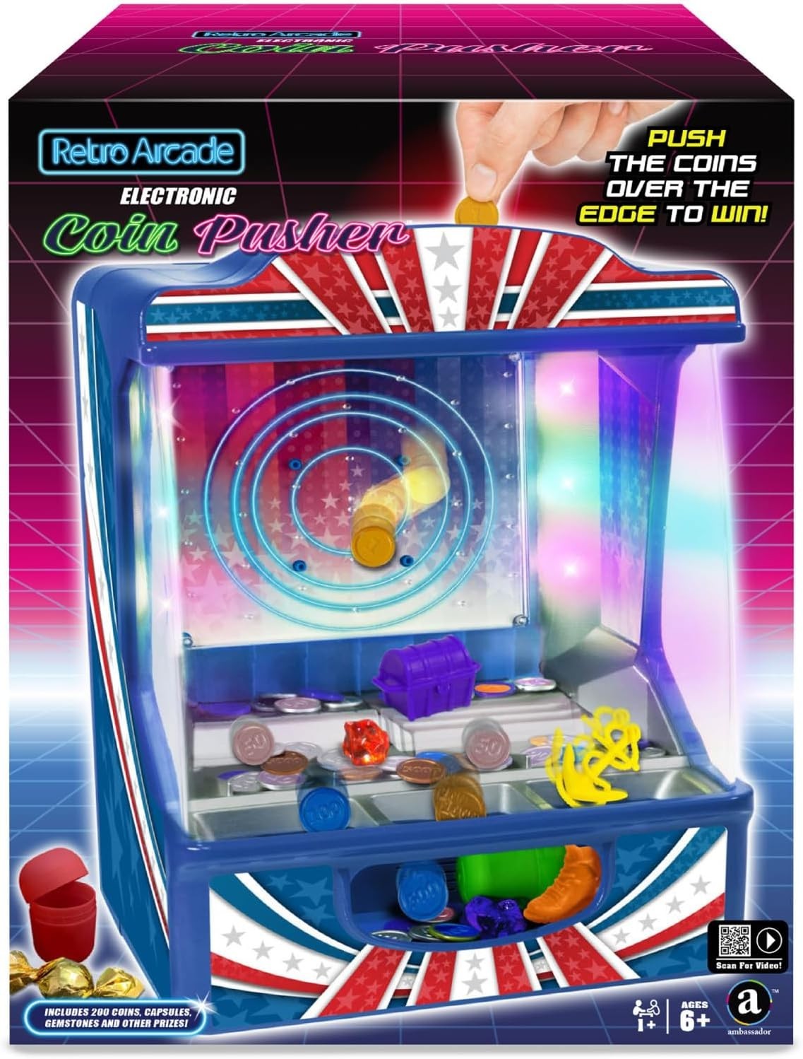 Retro Arcade Electronic: Coin Pusher – Tabletop Game, Push The Coins Over The…