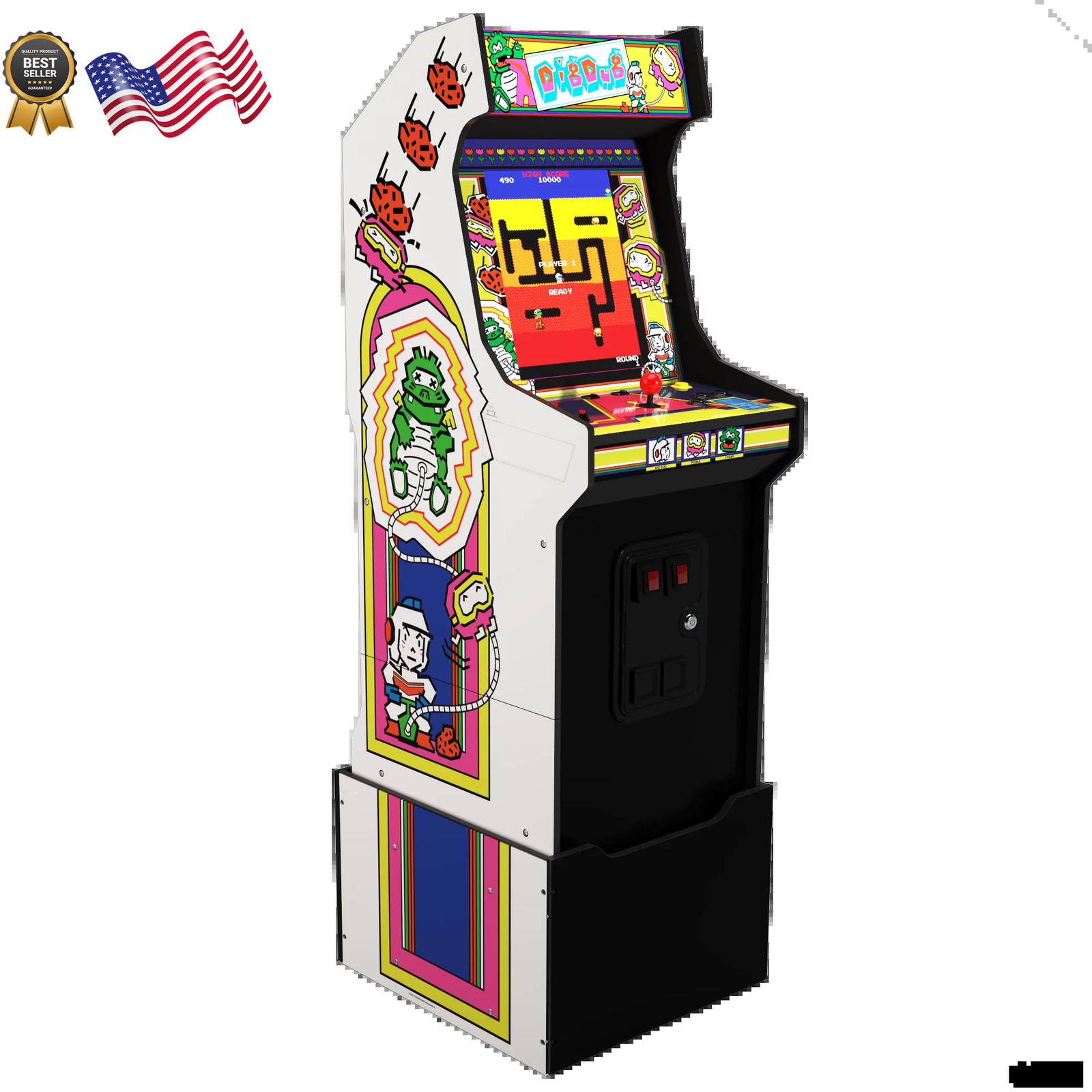 Arcade1Up Dig Dug Bandai Namco Legacy Edition Arcade w/ Riser & Light-Up Marquee