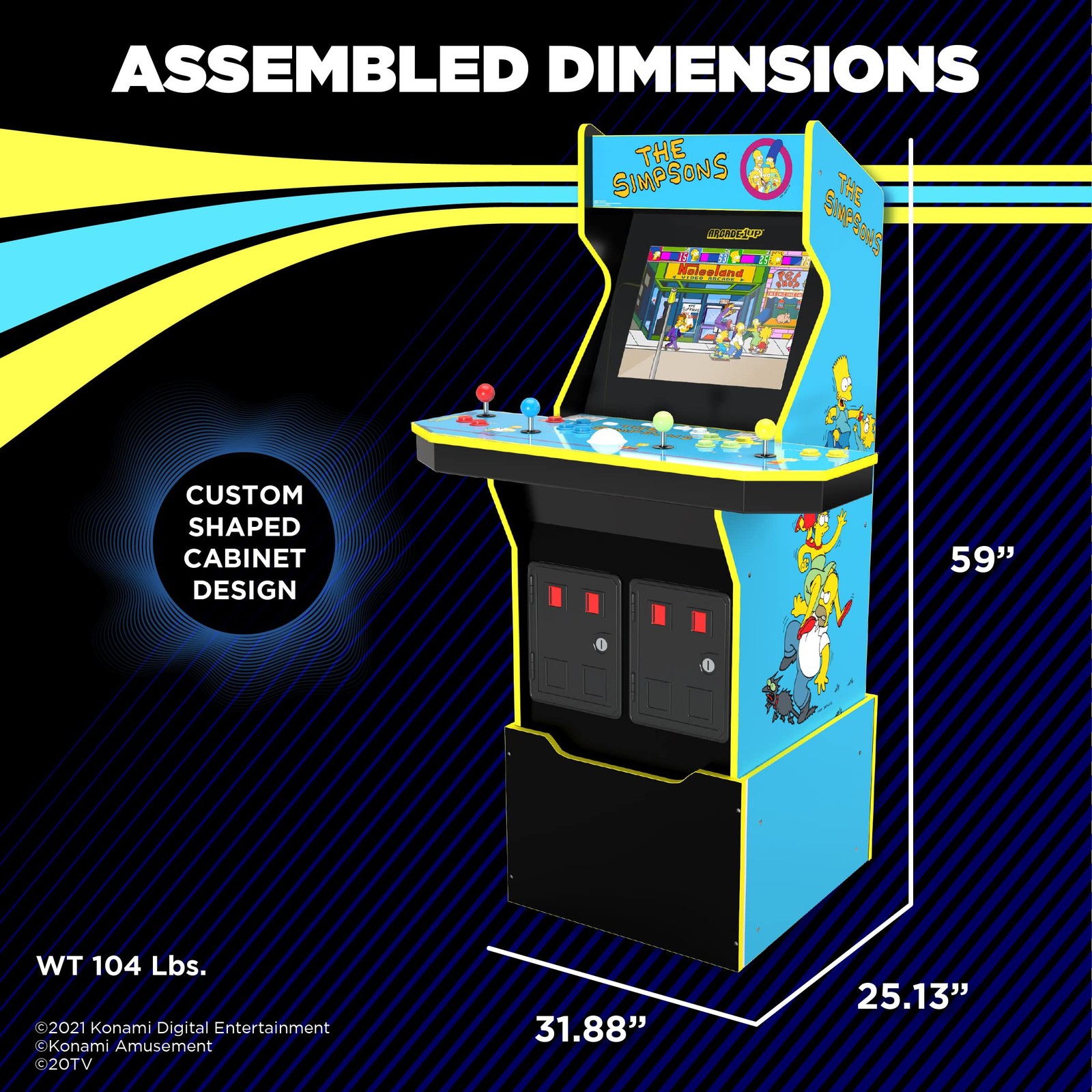 Arcade1up The Simpsons 4-Player Video Arcade Machine
