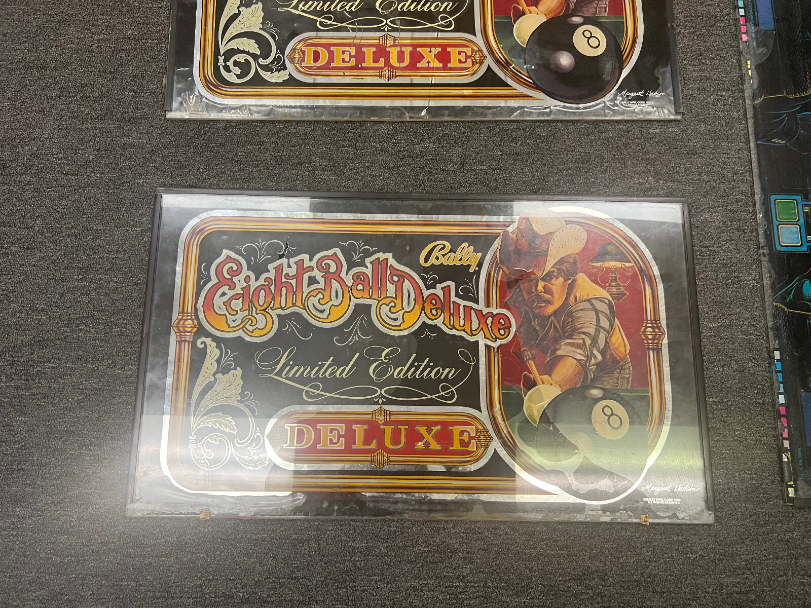 EIGHT BALL DELUXE LIMITED EDITION Pinball BACKGLASS by BALLY 1982