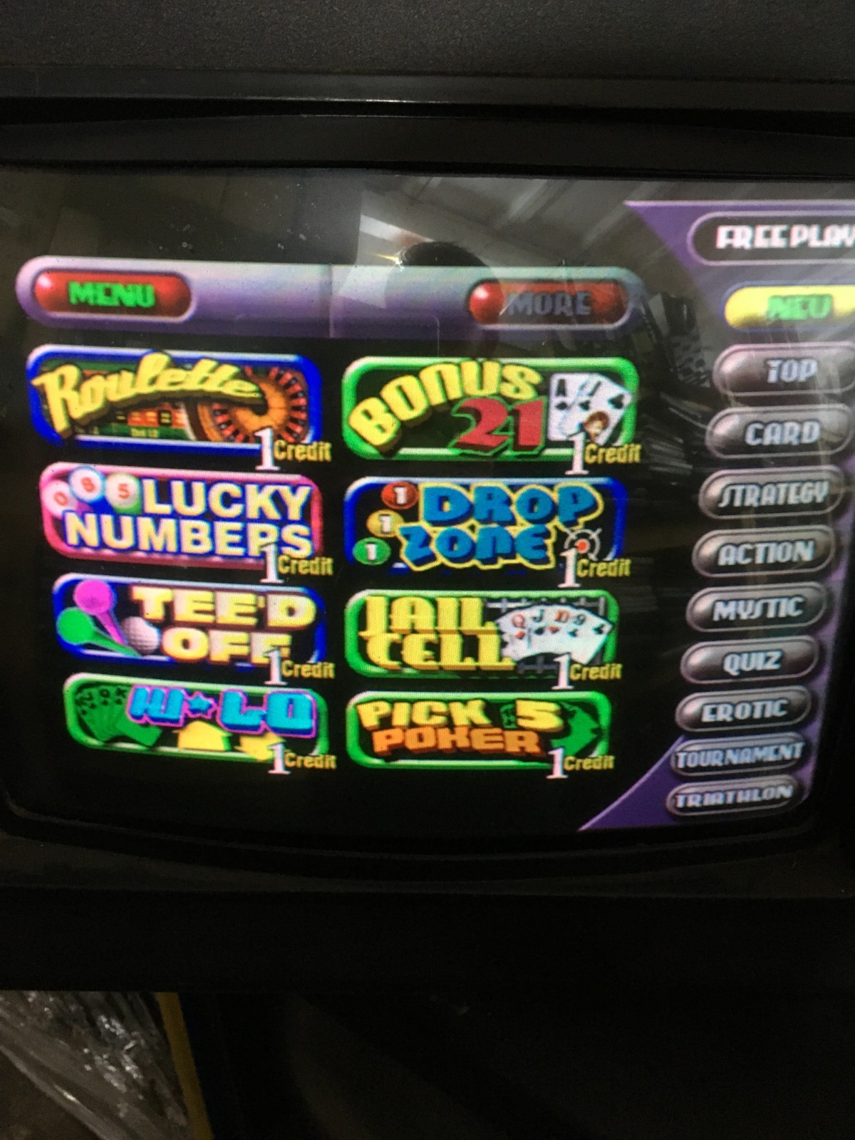 Vintage BAR Touchscreen Arcade Machine Countertop WORKS (Freeplay Enabled) RS