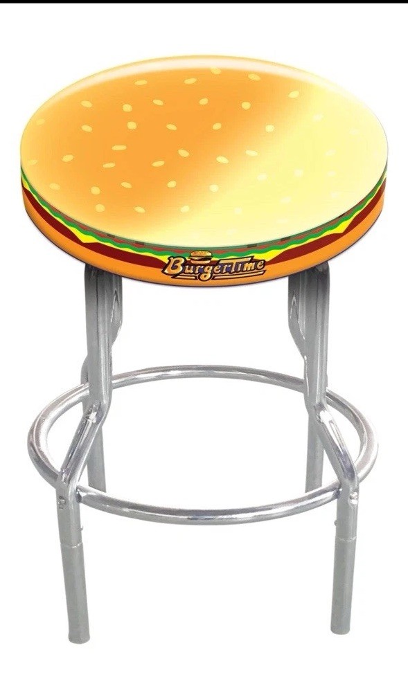 Burger Time 21.5″ to 29.5″ Adjustable Arcade Stool, Arcade1Up