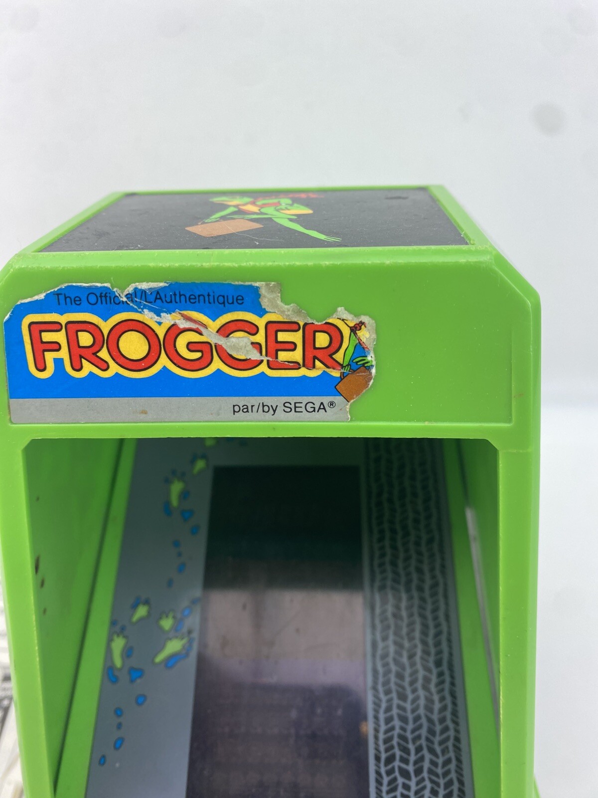 Frogger Vintage 1982 Mini Table Top Handheld Arcade Video Game Sega Coleco Works
