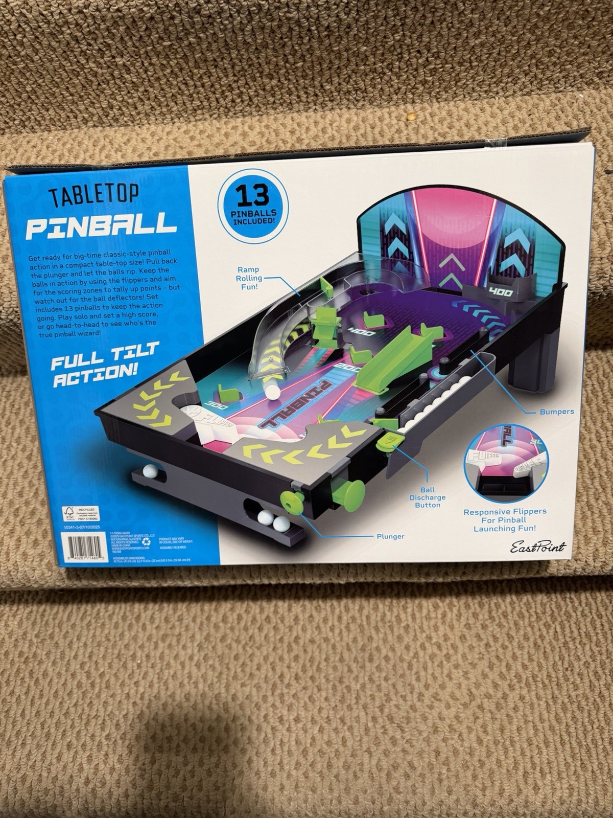 Arcade Pinball – EastPoint Tabletop Pinball With 13 Pinballs Included!