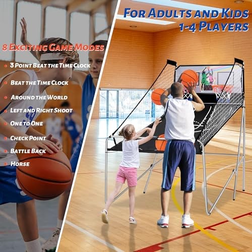 Foldable Electronic Dual Basketball Arcade Game 2 Player
