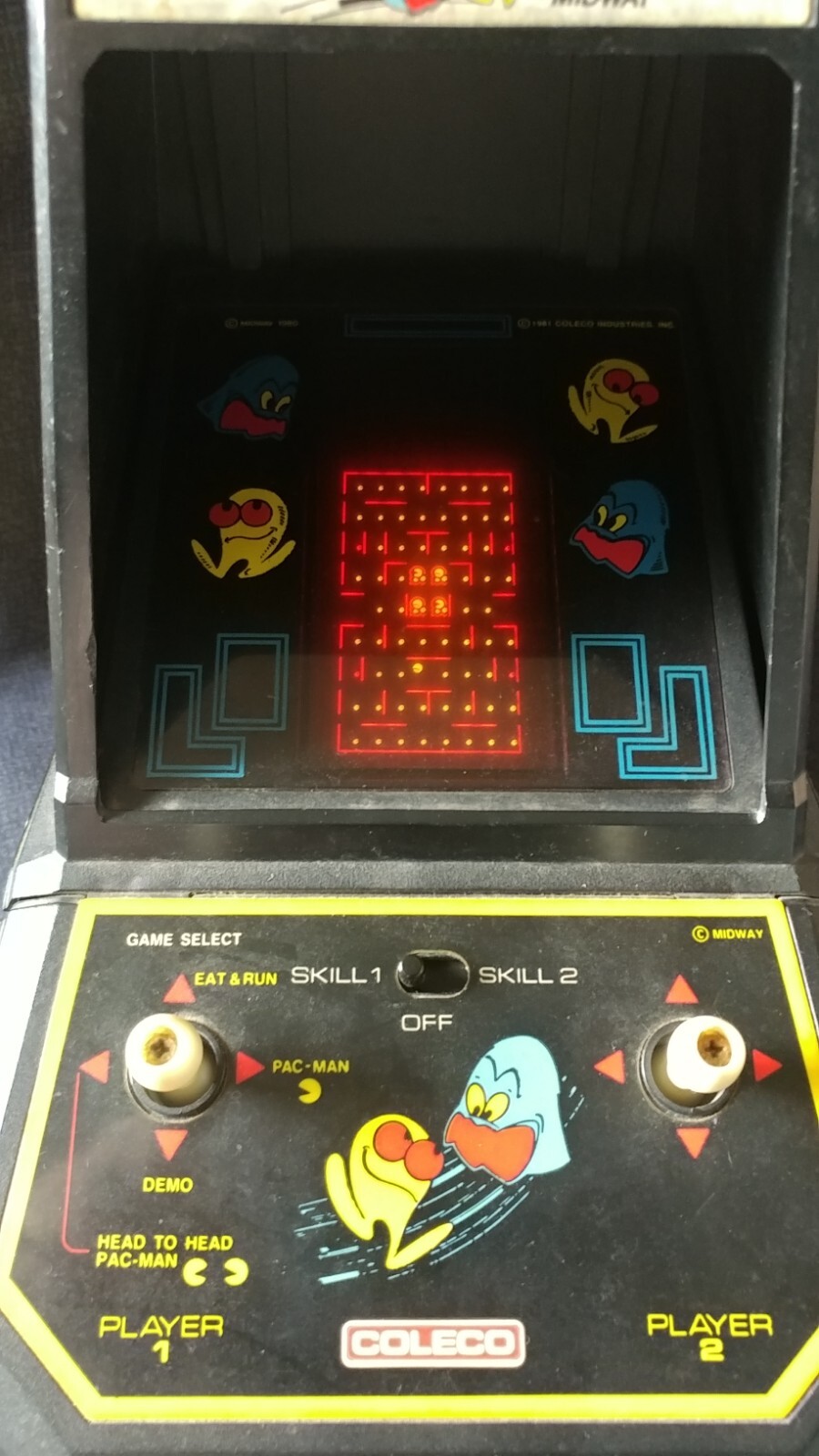 1981 Coleco #2390 Pac-man Mini Arcade Table Top Video Game – Works