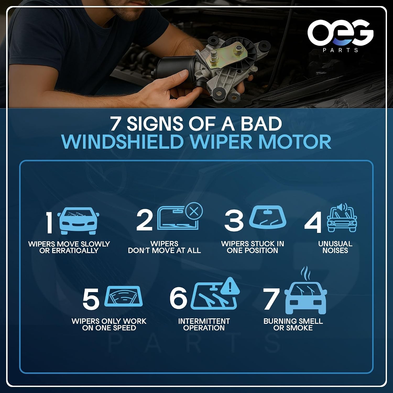 OEG Parts New Windshield Wiper Motor Compatible with Chevrolet Corvette 84-88