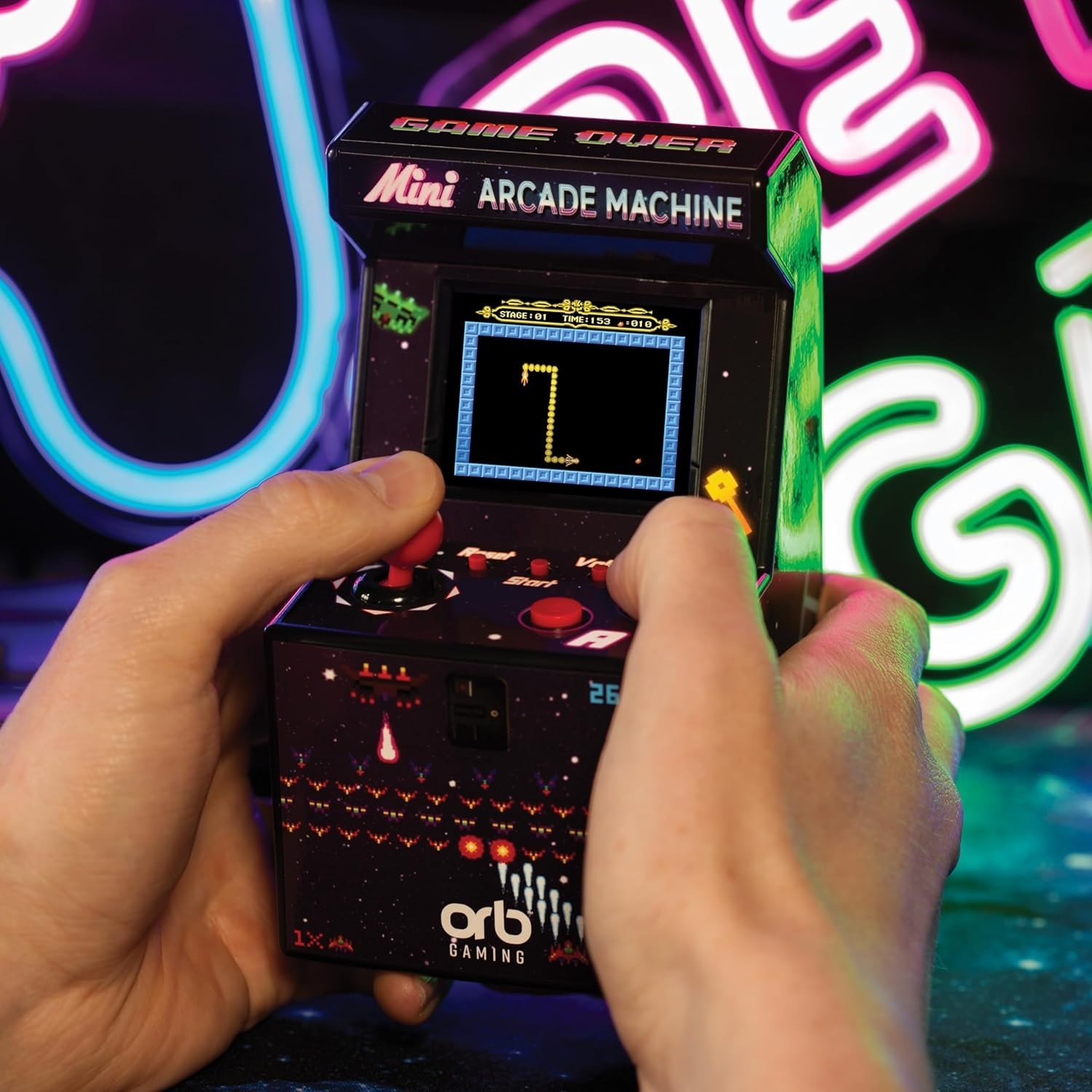 Mini Arcade Machine with 240 Retro Games, 2.5″ Screen, Joystick, Battery