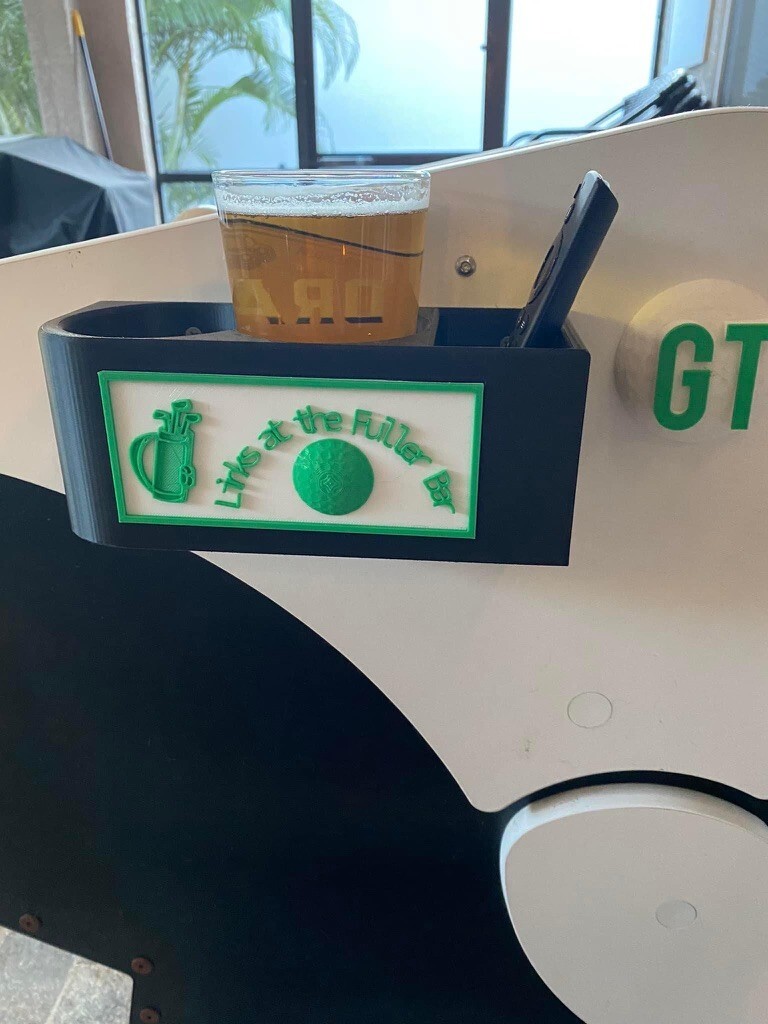 Custom Golden Tee GT Trackball Dust Cover White/Green Golf Ball W/Clubs NEW