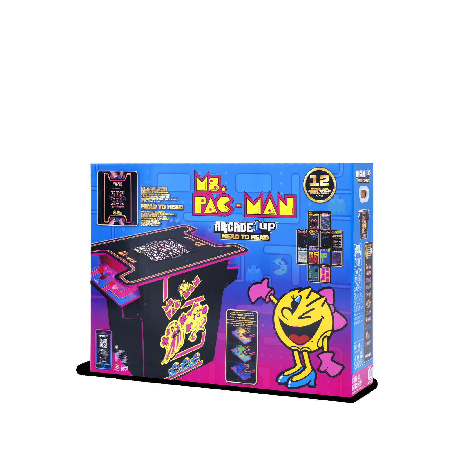 Ms.Pac-Man Head-To-Head Arcade Machine Retro Home Arcade Table 12 Classic Games