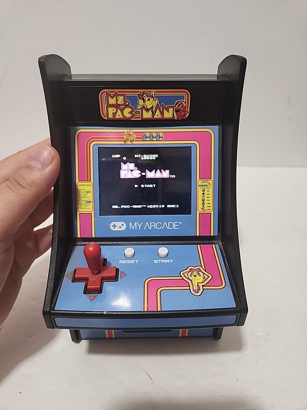 Namco Ms. Pac-Man My Arcade 7” Mini Arcade Machine Video Game Bandai – Working