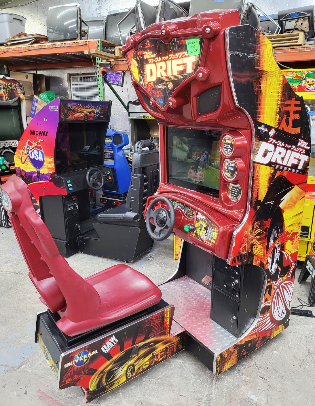 The Fast and Furious DRIFT Sit Down Arcade Driving Video Game Machine 24″ LCD #3