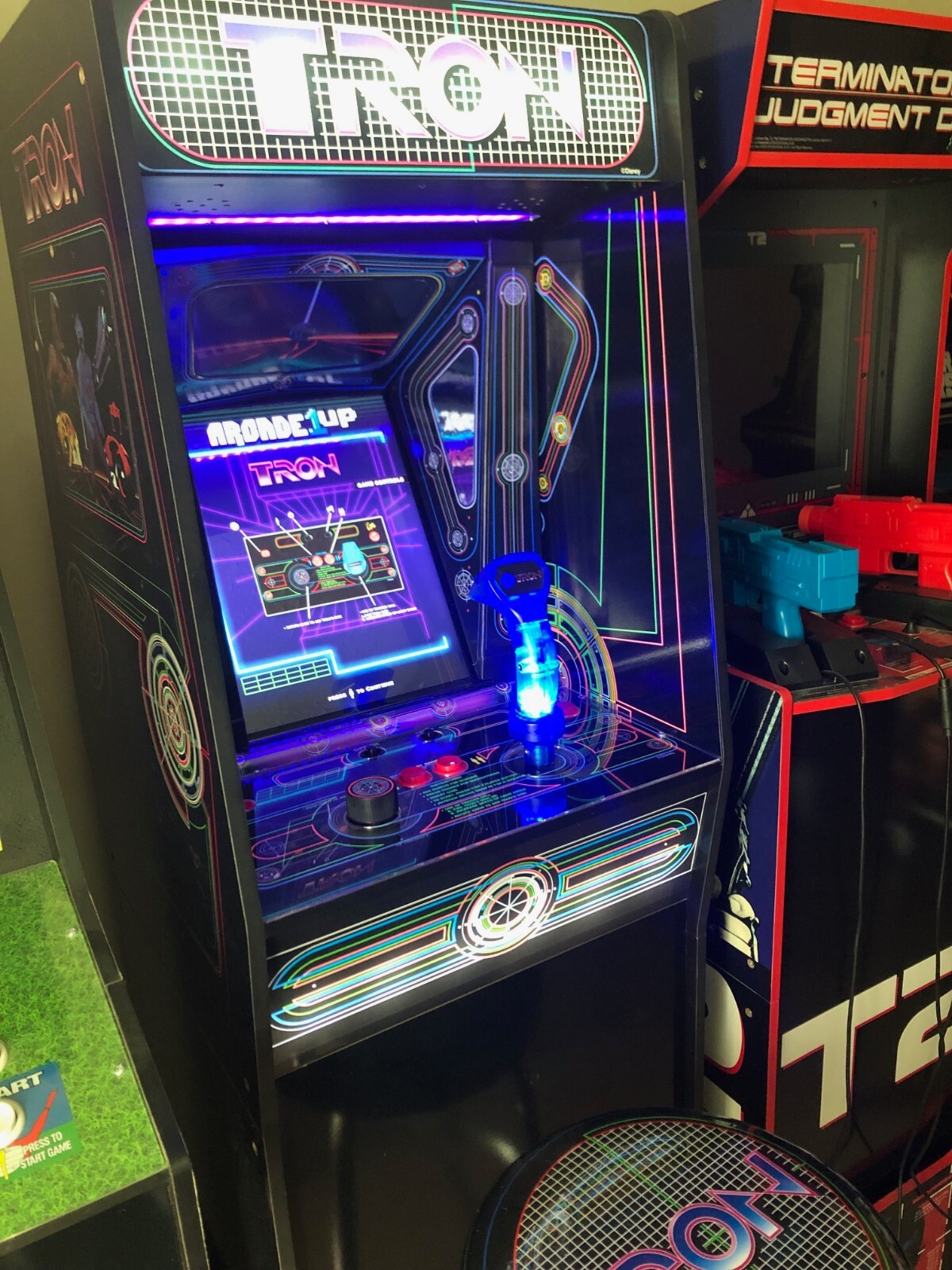 Arcade1up Tron Bezel parts. 3pc vacuum formed. Trimmed with stickers.