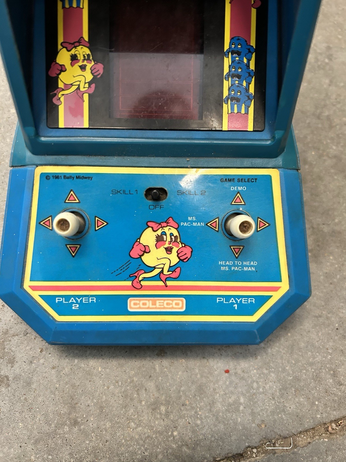 Coleco Ms. Pac-Man Tabletop Arcade Machine Original Missing Battery Cover NWEND