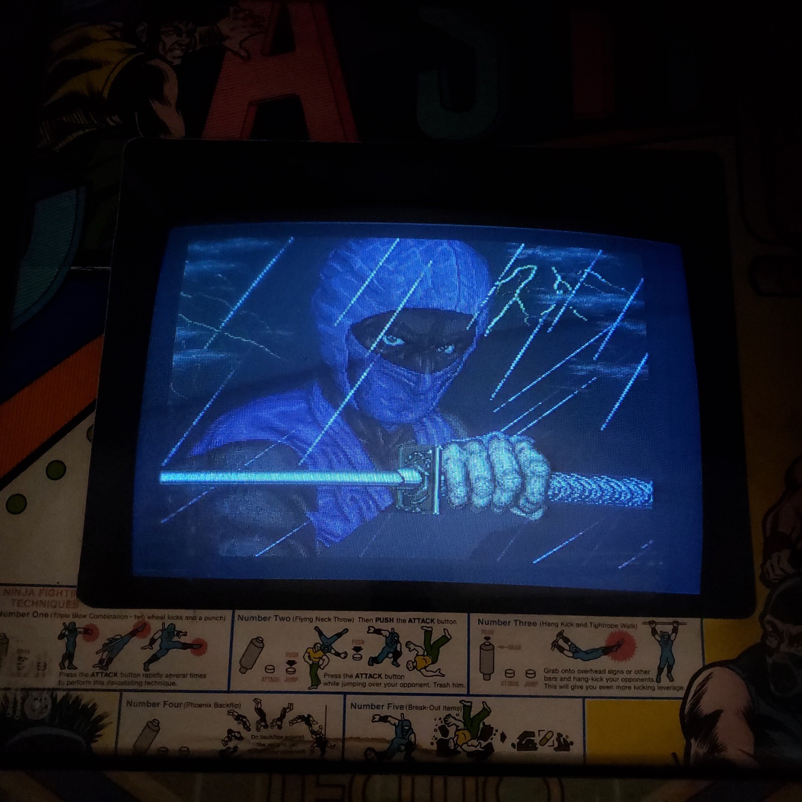 Vintage Tecmo Ninja Gaiden Arcade Cabinet Game 1988 – Tested Working Screen Wave