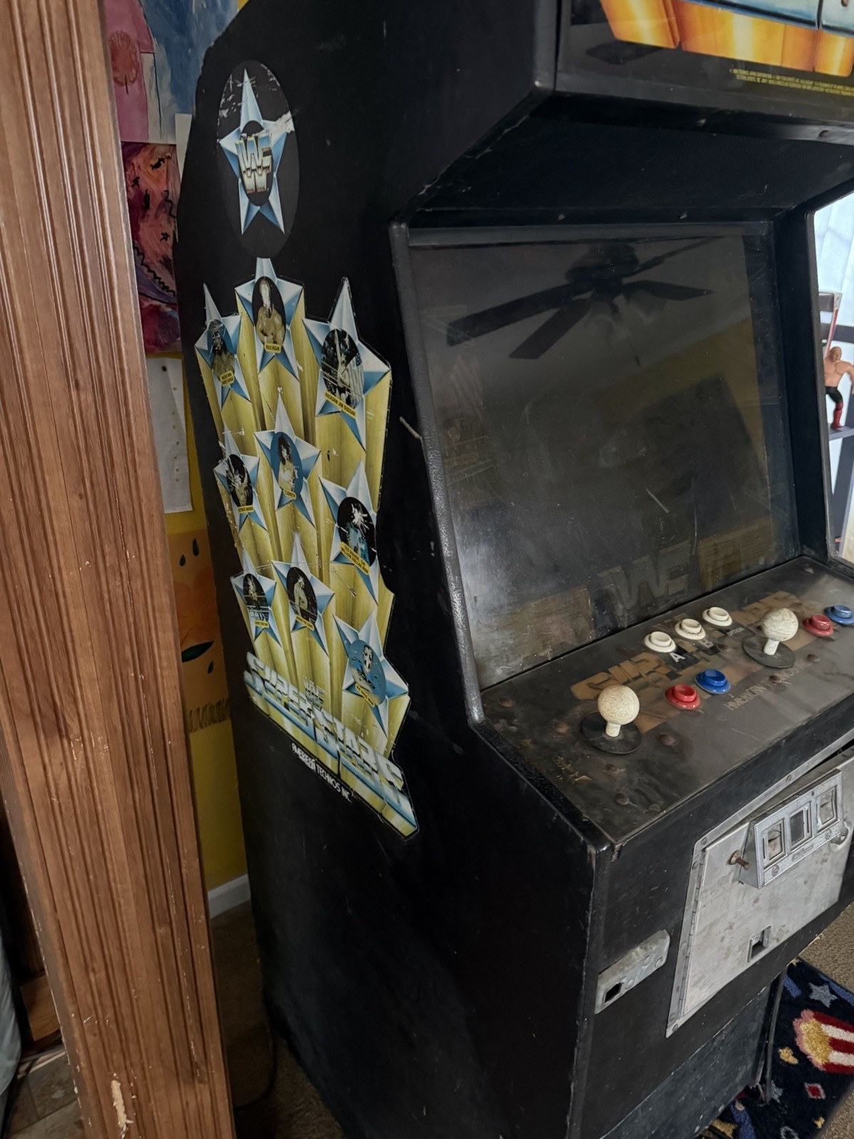American Technos Inc. WWF Superstars Video Arcade Cabinet Upright Machine