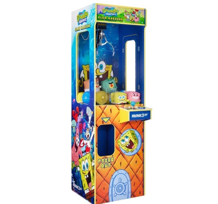 SPONGEBOB SQUAREPANTS CLAW CRANE GRABBER MACHINE ARCADE GAME ARCADE 1UP 5 FT NEW