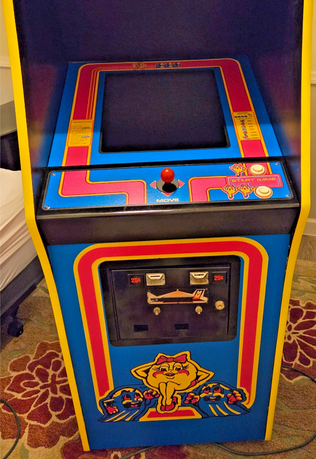 REFURBISHED MS. PACMAN, NEW ART WORK, NEW CAP KIT ON MONITOR, NEW JOYSTICK PARTS