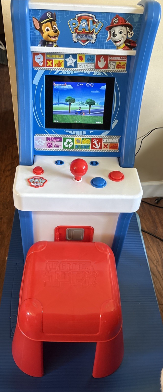 Arcade1up Paw Patrol Jr Video Game PAW-J-01340 TESTED w/ Power Cord & Stool