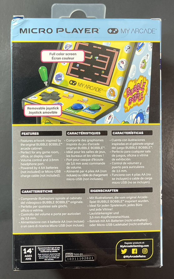 My Arcade Micro Player Retro Arcade [ Bubble Bobble Edition ] NEW
