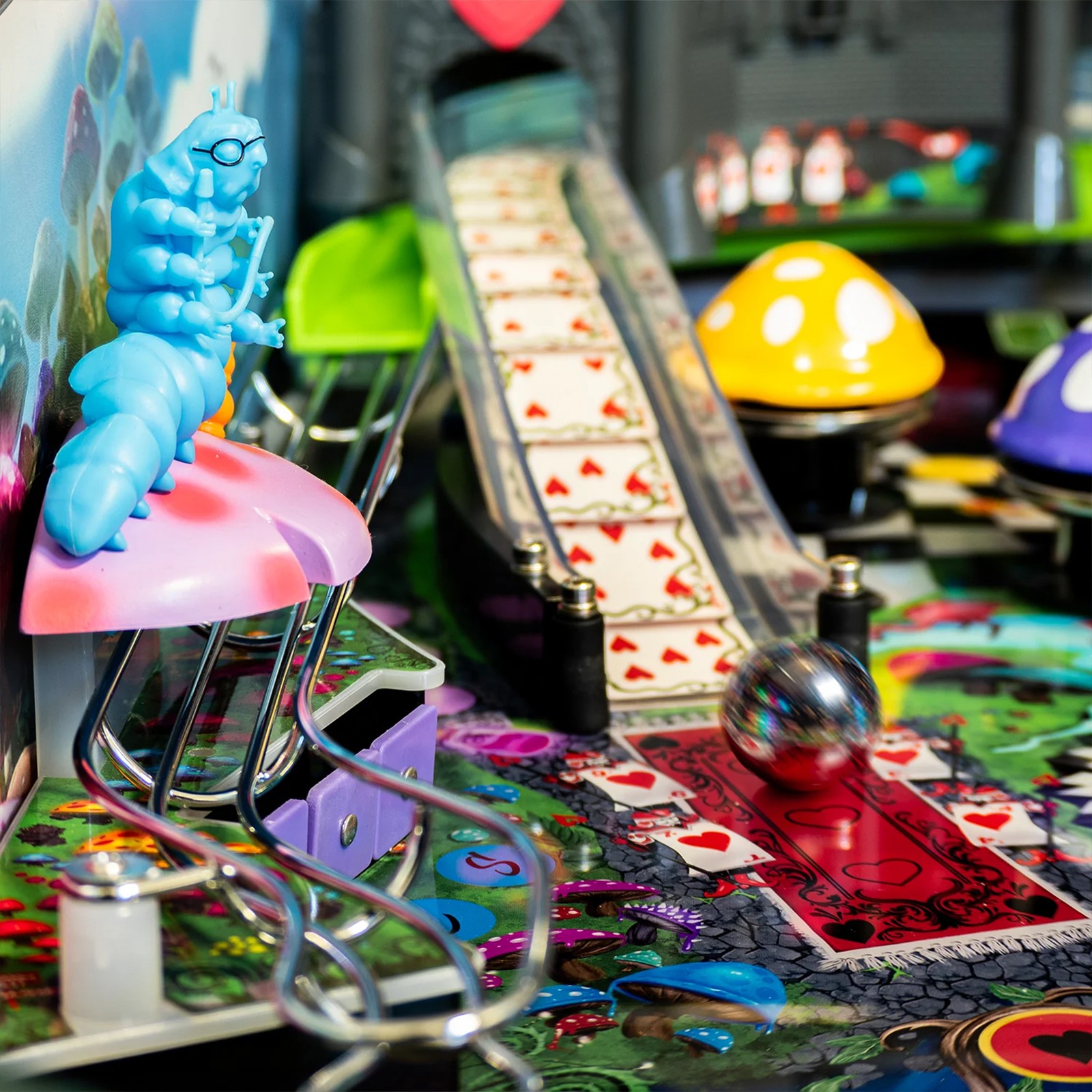 Wonderland Amusements Alice Goes to Wonderland Pinball Machine with LED Lighting