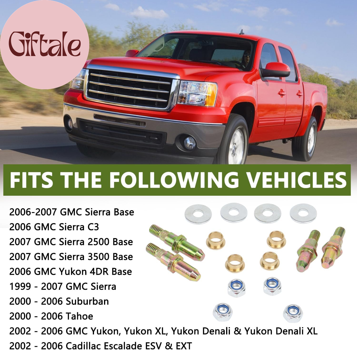 Door Hinge Pin and Bushing Repair Kits Compatible with Chevy GMC 1999-2007 Chevr