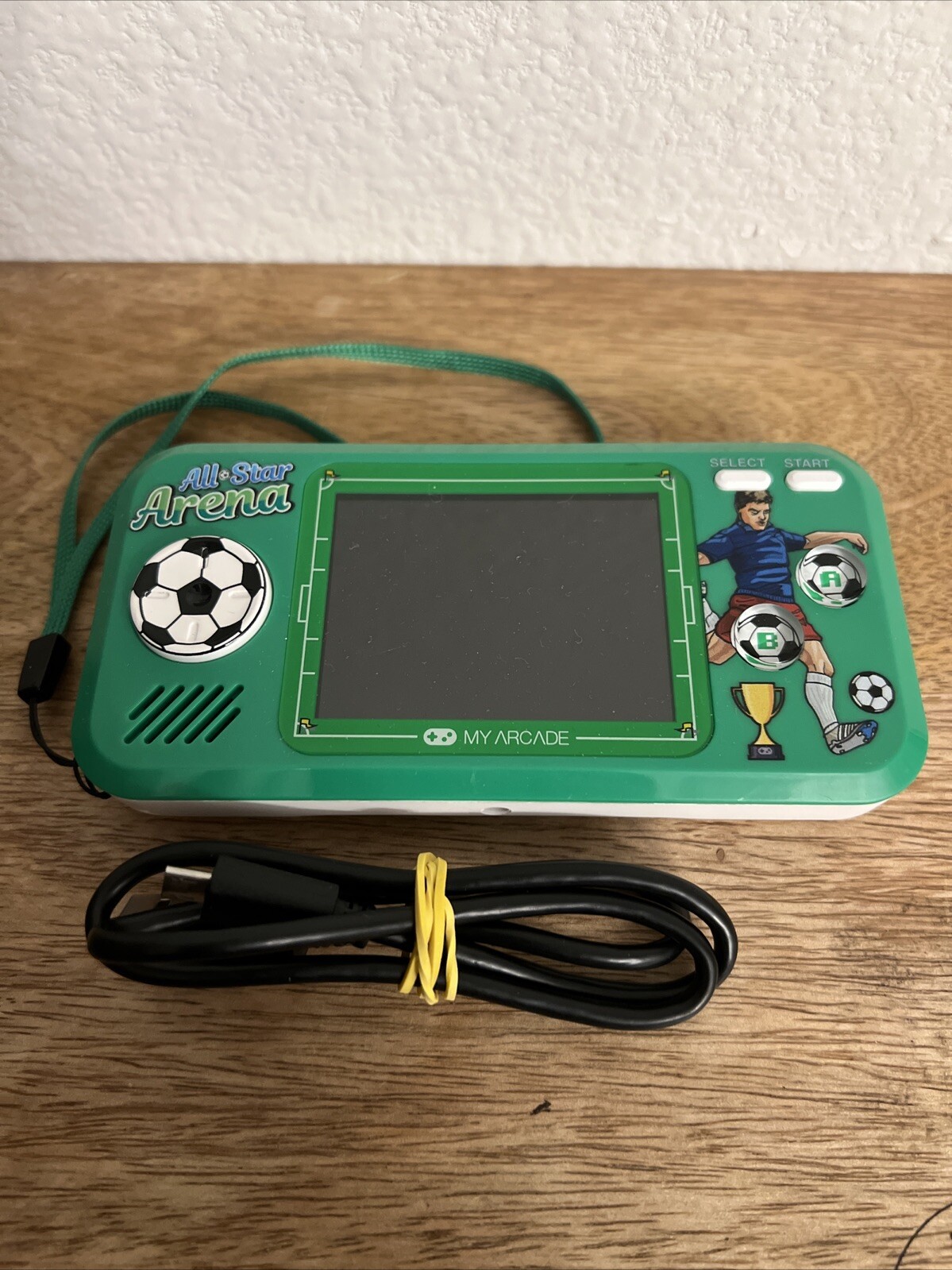 My Arcade All Star Arena Green & White Handheld Gaming System W/Charging Cable