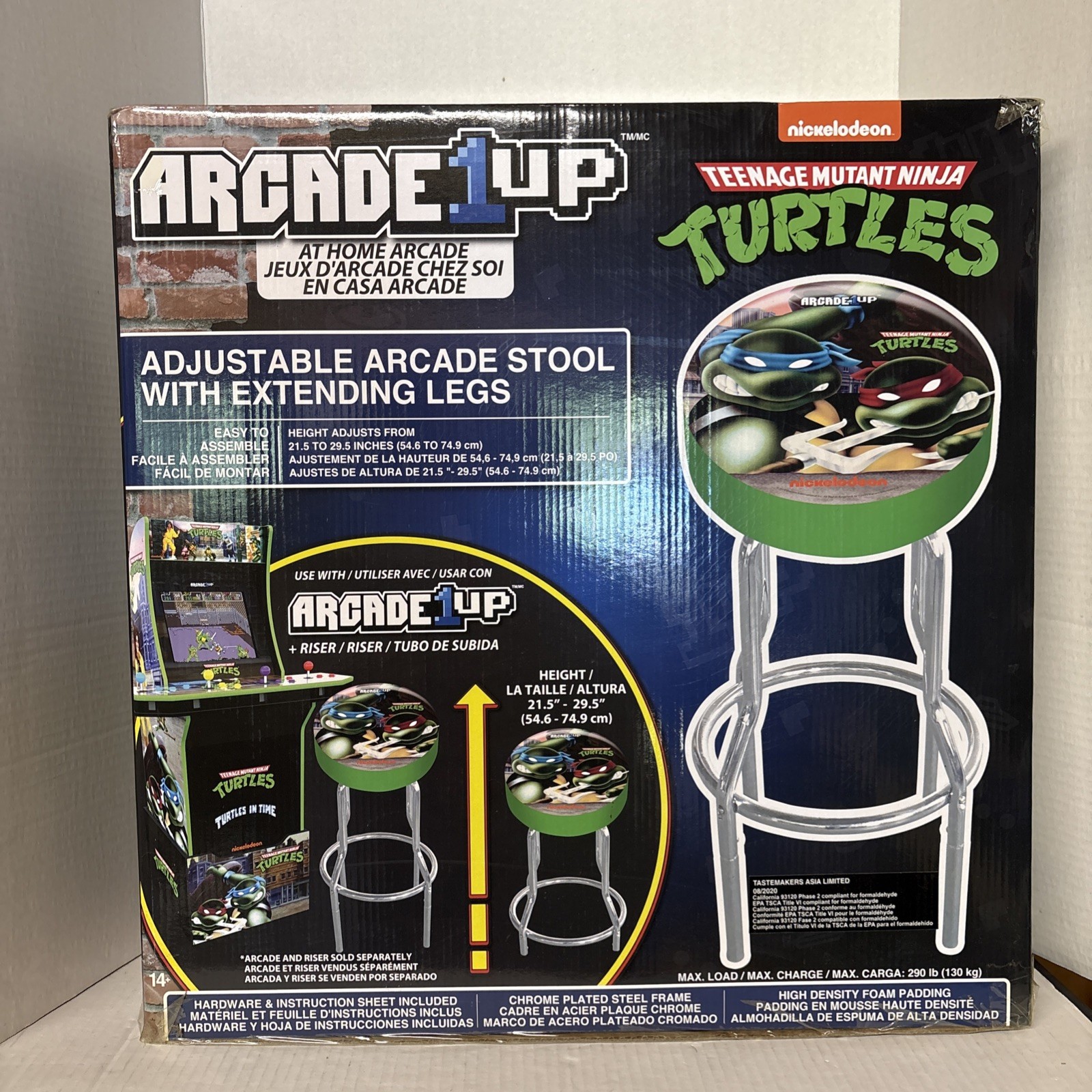 Arcade1UP Teenage Mutant Ninja Turtles TMNT Arcade Stool **BRAND NEW** In Box