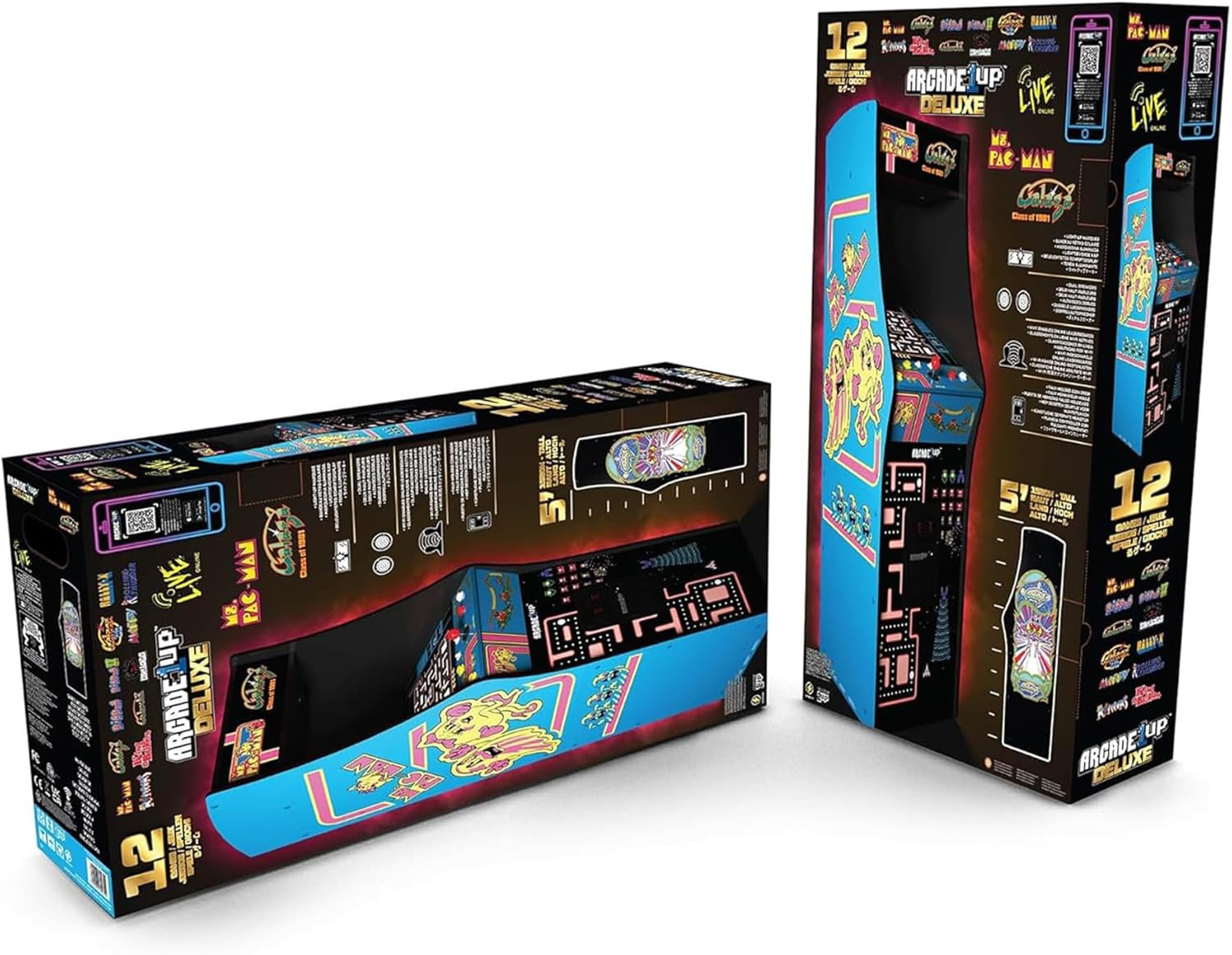 ARCADE1UP Class of 81’ Deluxe Arcade Machine for Home – 5 Feet Tall – 12 Classic