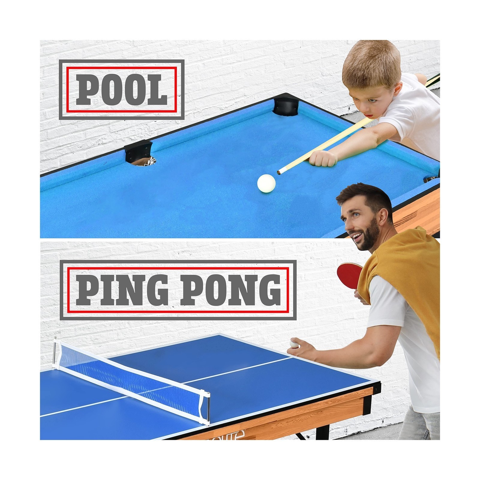 4 in 1 Multi Game Table – Folding, Ping Pong/Air Hockey/Pool/Shuffleboard