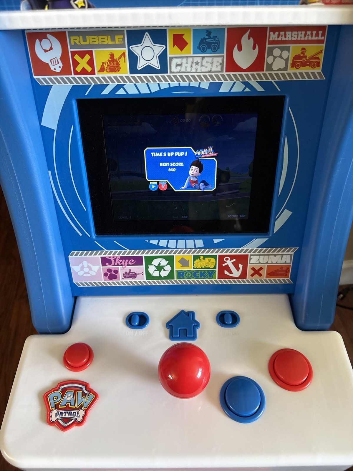 Arcade1up Paw Patrol Jr Video Game PAW-J-01340 TESTED w/ Power Cord & Stool