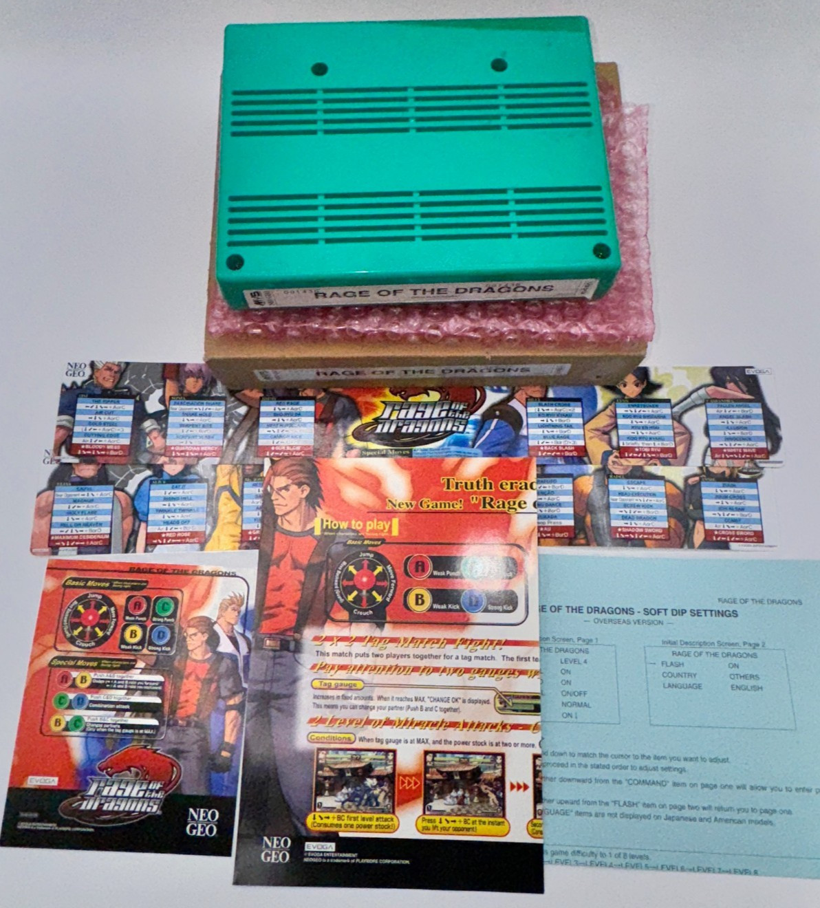 Us Seller-Rage Of The Dragons Neo Geo MVS Kit English Mismatching Serials