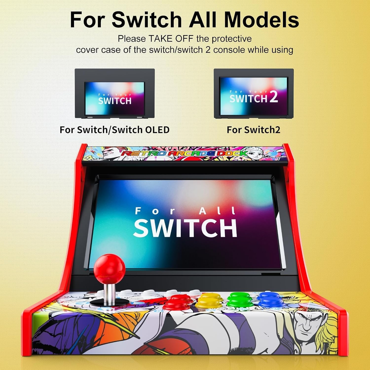Portable Retro Arcade Machine for Nintendo Switch & OLED with Joystick Controls