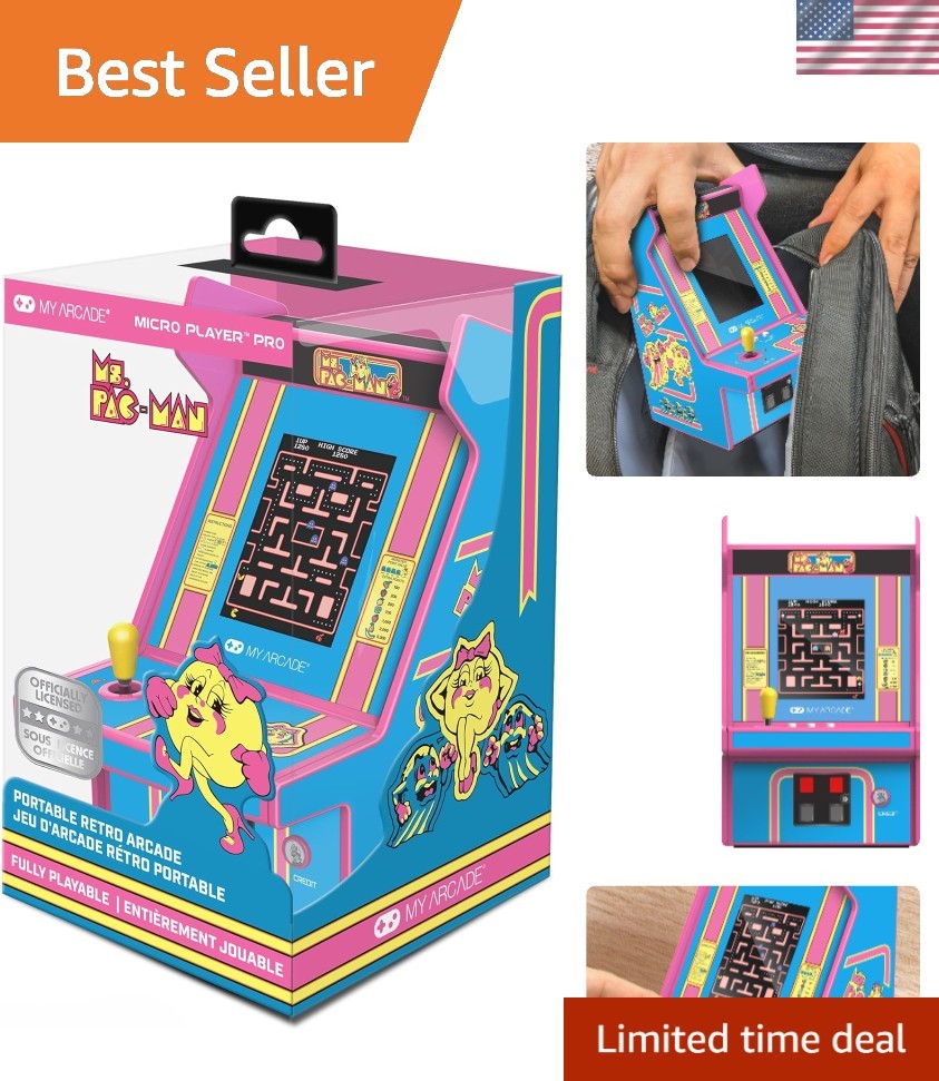 Ms. Pac-Man Micro Player Pro: Classic Arcades, 2.75 Inch Screen, Retro Gaming…