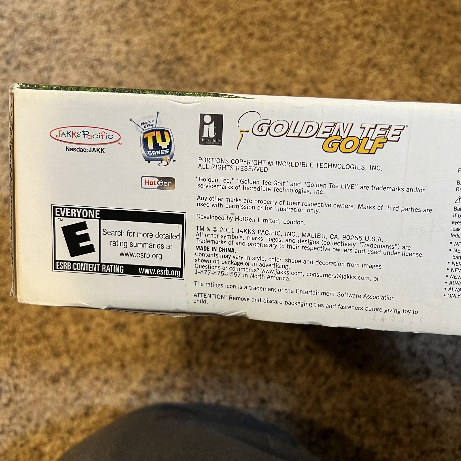 Golden Tee Golf Plug and Play Tv Games Jakks Pacific Home Arcade OPEN BOX