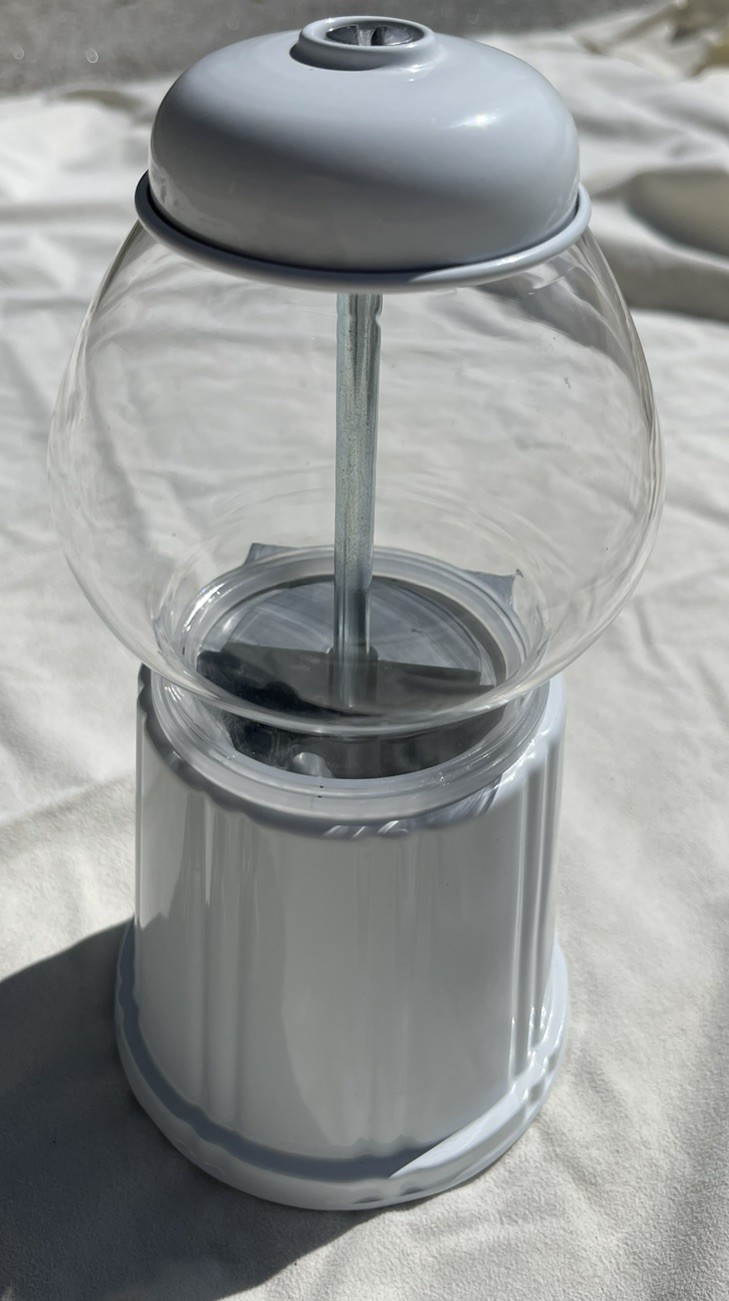 VTG Style Gumball Candy Dispenser Glass Globe Bubble Gum Metal Base Countertop