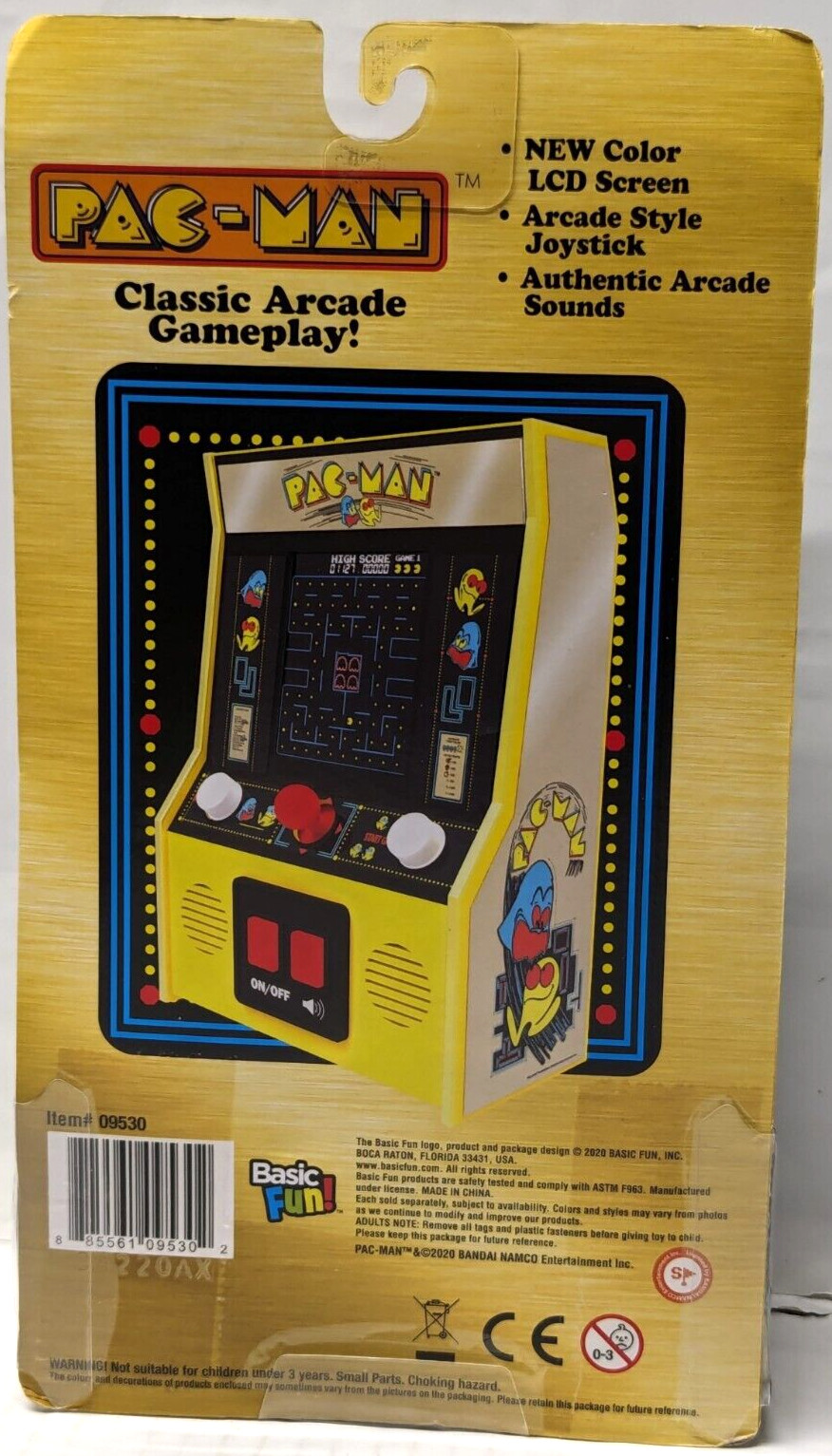 PAC-MAN Color Retro Mini ARCADE CONSOLE w/ Sound 40th Anniversary Gold SEALED
