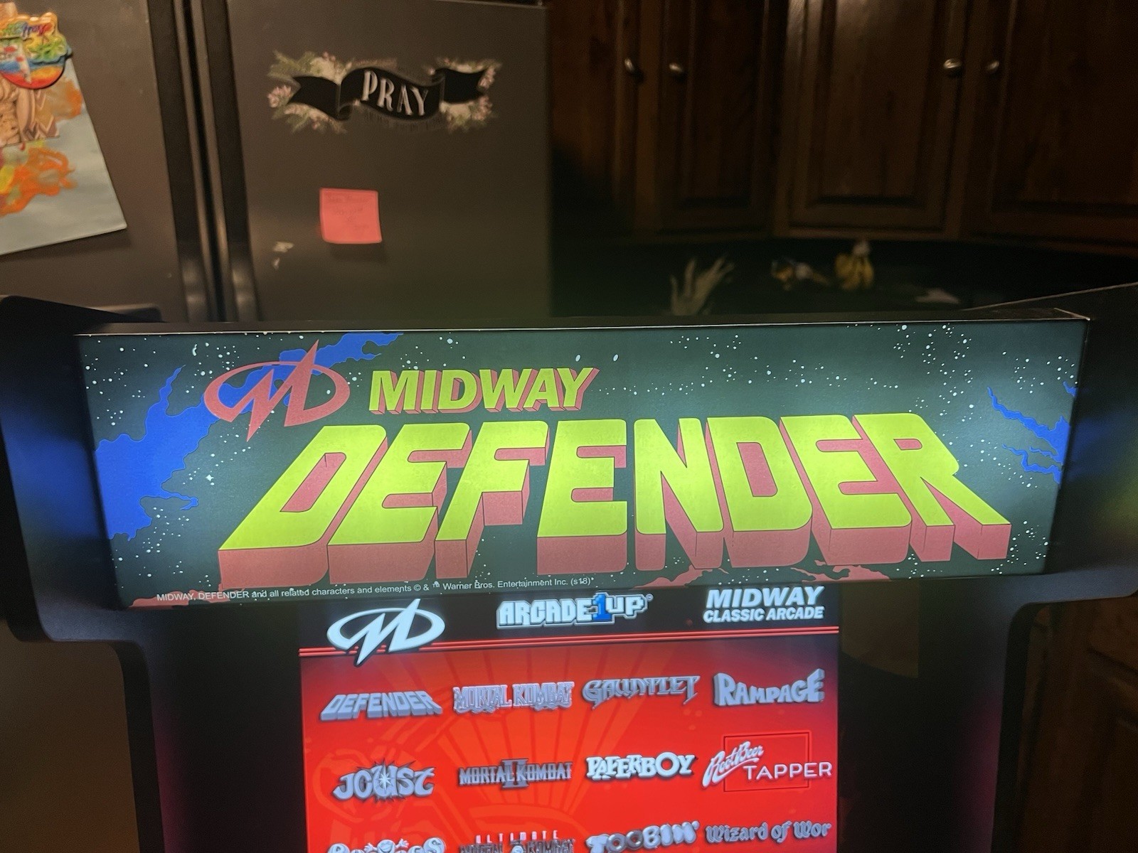 Arcade1Up 40th Anniversary Midway Defender Arcade game with riser