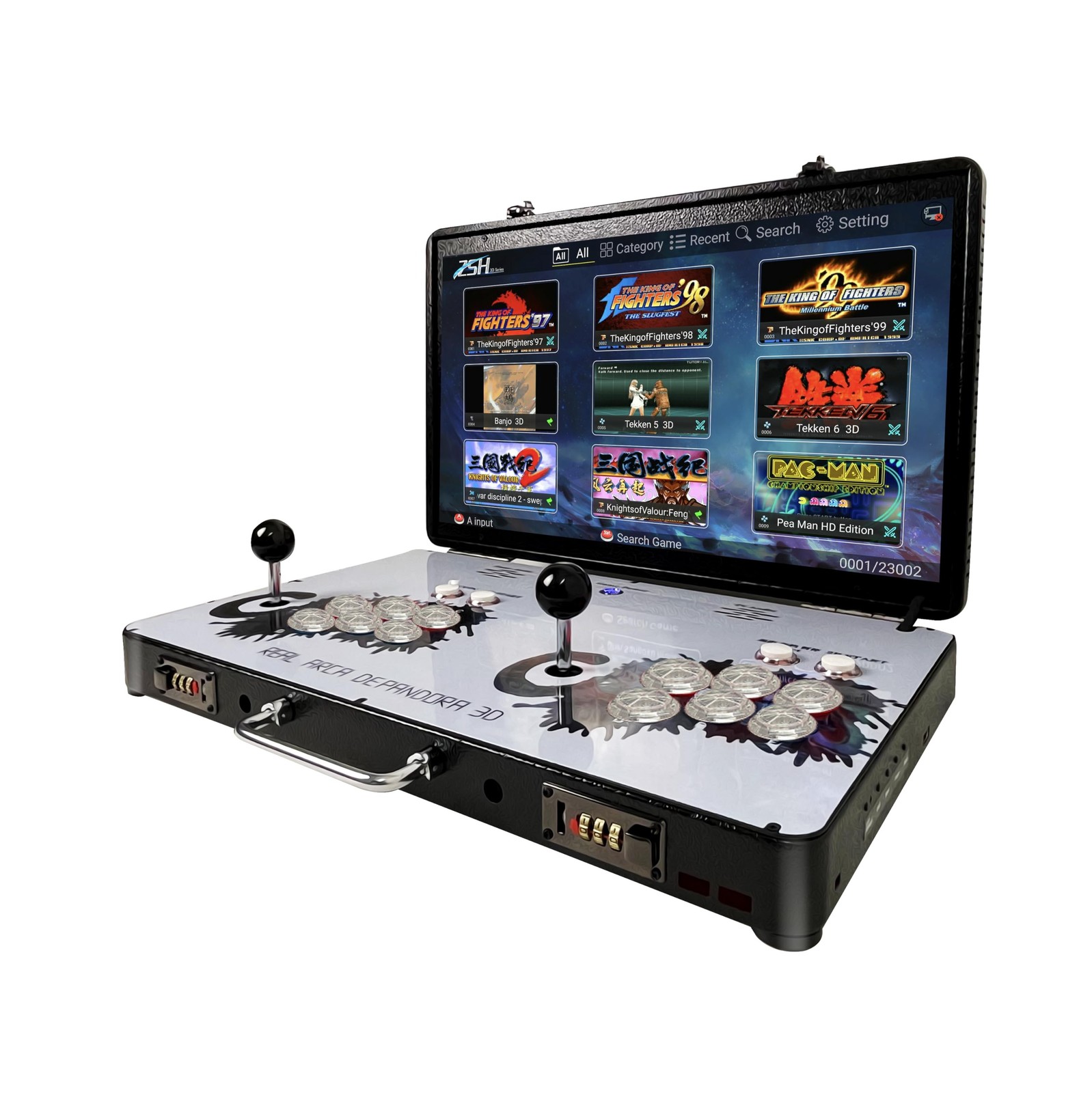 Portable 20000 in 1 Metal Box 3D Arcade Game Console, 22 inch Screen Retro El…