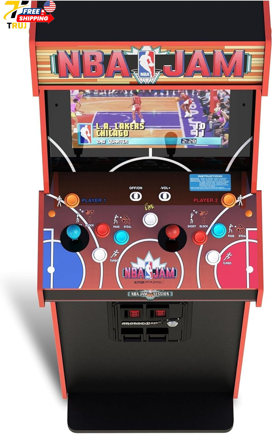 2 Player Home Arcade Machine Over 5-Foot Cabinet with Online Multiplayer Light-U