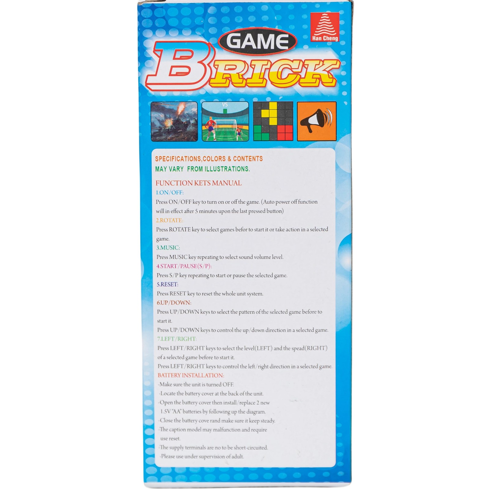 Desyeryamimi 3 Pcs Black Handheld Brick Game 7.28 x 3.15 x 0.79 inches,